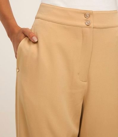 Pantalón Wide Leg Sastrería Tiro Alto con Botones Dobles 4