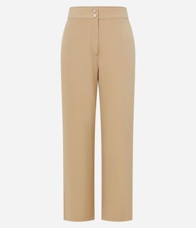 Pantalón Wide Leg Sastrería Tiro Alto con Botones Dobles 5