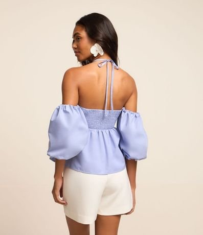 Blusa Hombro a Hombro en Tricolina con Lazo 3