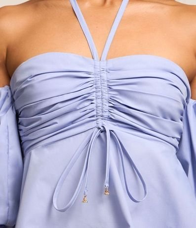 Blusa Hombro a Hombro en Tricolina con Lazo 5