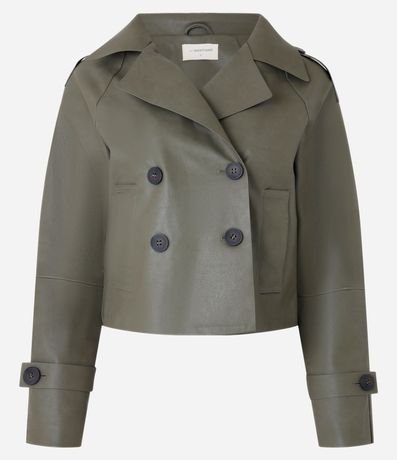 Trench Coat en PU con Abertura Doble 6