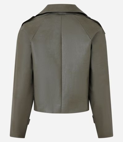 Trench Coat en PU con Abertura Doble 7