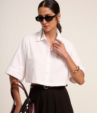 Camisa Cropped en Tricolina