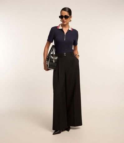 Pantalón Pantalona Sastrería con Pliegues Delanteros