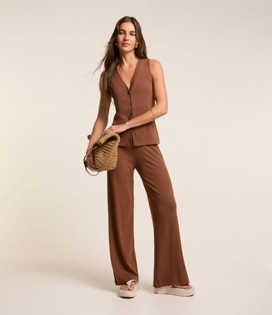 Blusa Chaleco en Rib con Abotonado Delantero 3