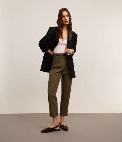 Pantalón Zanahoria Sastrería con Cinturón Hebilla