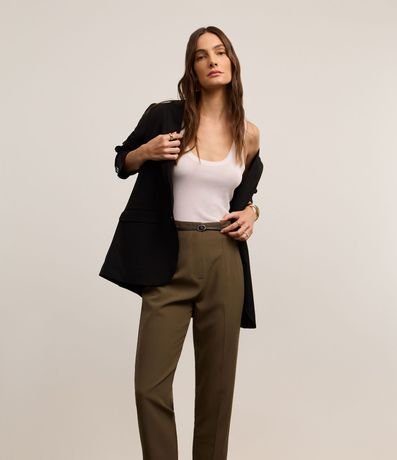 Pantalón Zanahoria Sastrería con Cinturón Hebilla 3