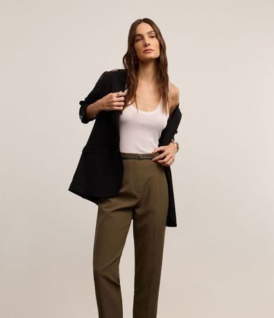 Pantalón Zanahoria Sastrería con Cinturón Hebilla 2