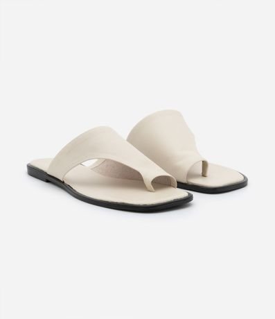 Sandalia Plana Mule en Cuero con Parte Superior Ancha 2