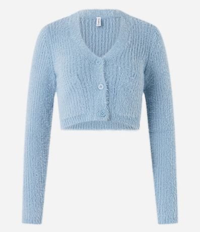 Cardigan Cropped en Punto con Pelito y Bolsillos 4