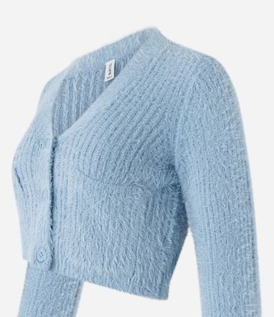 Cardigan Cropped en Punto con Pelito y Bolsillos 5