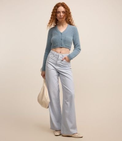 Cardigan Cropped en Punto con Pelito y Bolsillos 2