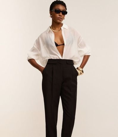 Pantalón Carrot Sastrería con Bajo Italiana y Detalle de Solapa 2