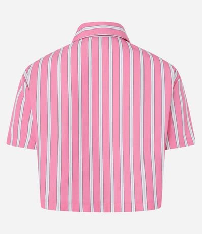 Camisa Manga corta en Tricolina con Estampa de Rayas 6
