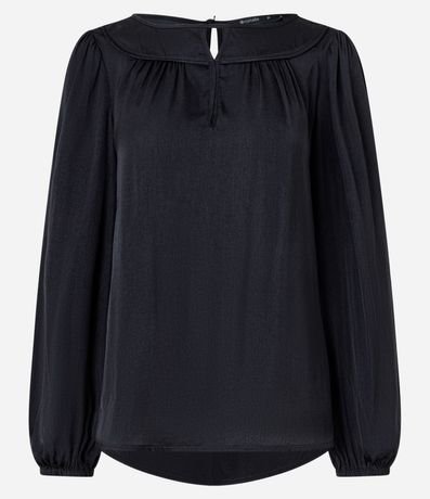 Blusa Satinada con Detalle de Gota Delantero 5