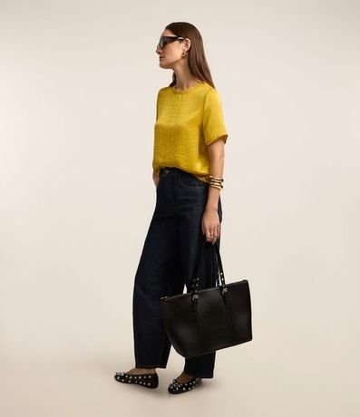 Blusa Satinada con Cuello en Rib 2