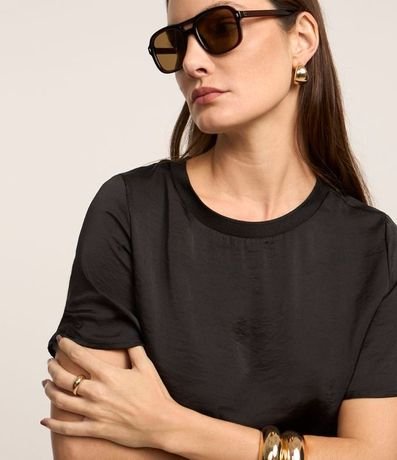 Blusa Satinada con Cuello en Rib 3