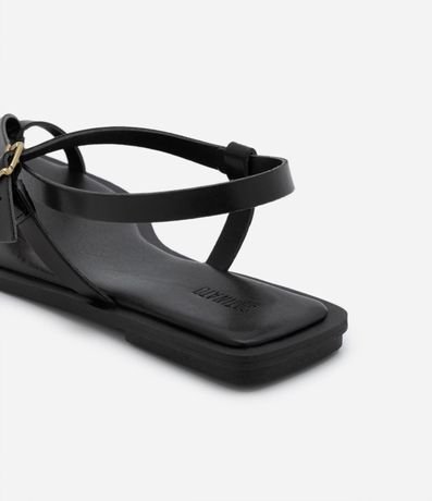 Sandalia Plana en PU con Puntera Cuadrada y Hebilla 3