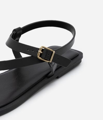 Sandalia Plana en PU con Puntera Cuadrada y Hebilla 5