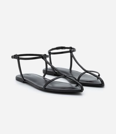 Sandalia Plana con Tiras Finas y Punta de Hojas 2