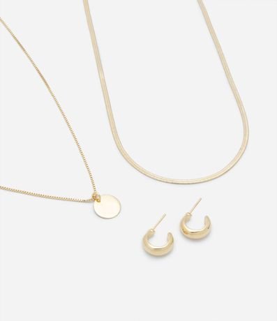 Conjunto de Collar Capas y Caravana Aro Bold