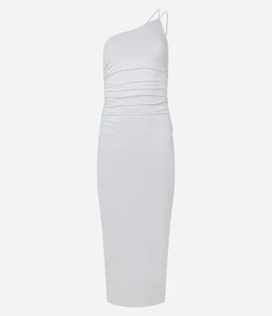 Vestido Midi Metalizado con Hombro Único y Breteles Dobles 4