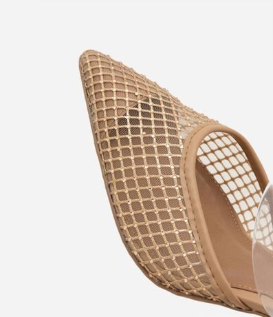 Zapato Tacones Mule con Tela de Strass 4