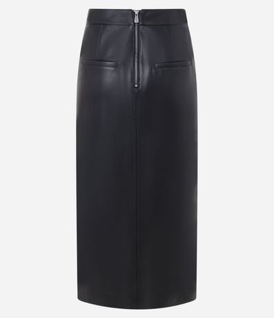 Pollera Reta Midi en PU con Traspase Sobre 6