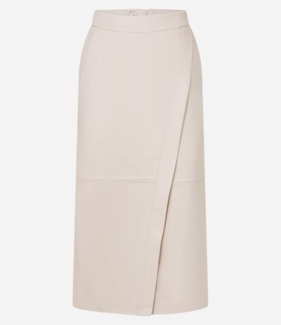 Pollera Reta Midi en PU con Traspase Sobre 5