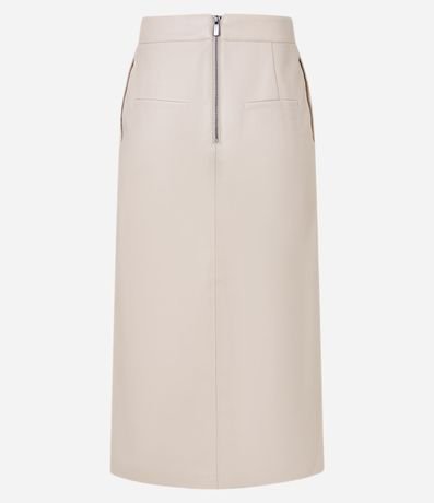 Pollera Reta Midi en PU con Traspase Sobre 6