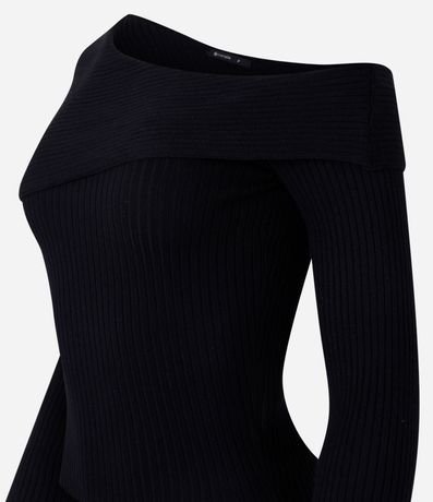 Blusa Hombro Único en Punto Canelado 2