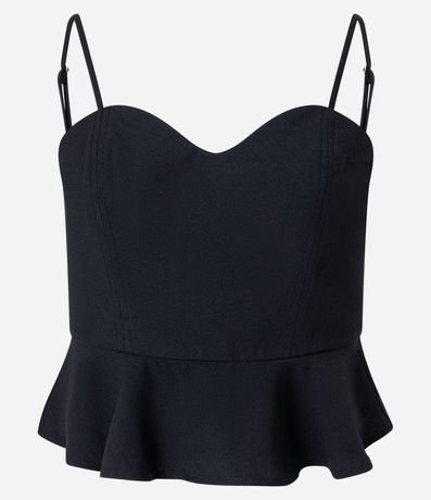 Blusa Corset en Crepé con Volado Peplum 5