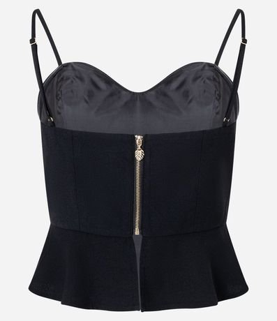 Blusa Corset en Crepé con Volado Peplum 6