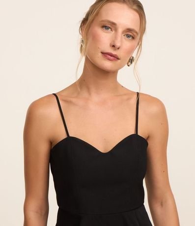 Blusa Corset en Crepé con Volado Peplum 4