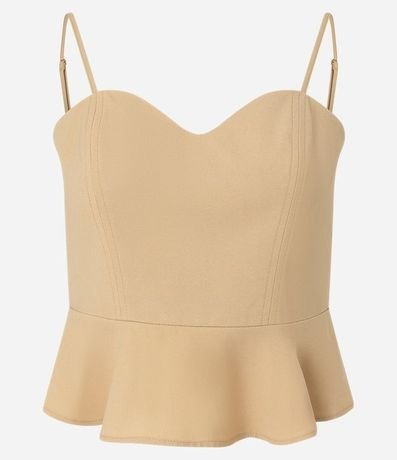 Blusa Corset en Crepé con Volado Peplum 5