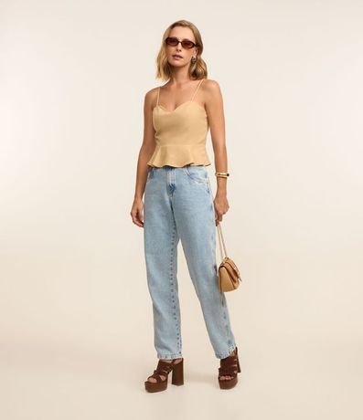 Blusa Corset en Crepé con Volado Peplum 2