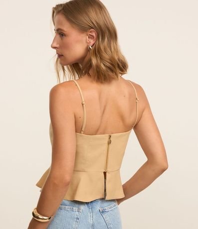 Blusa Corset en Crepé con Volado Peplum 3