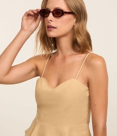 Blusa Corset en Crepé con Volado Peplum 4