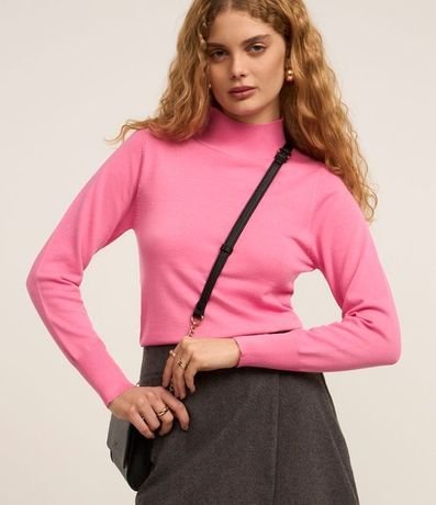 Blusa Manga Larga en Viscosa con Cuello Alto 2