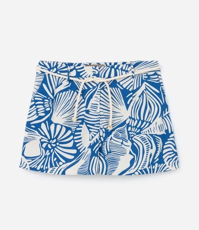 Short en Viscosa y Lino con Estampa Abstracta y Cinturón Cuerda Curve & Plus Size 5