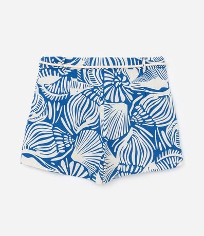 Short en Viscosa y Lino con Estampa Abstracta y Cinturón Cuerda Curve & Plus Size 6