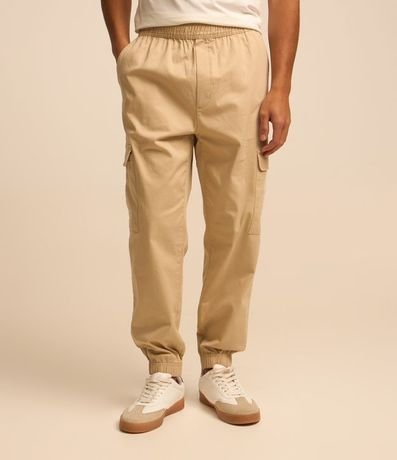 Pantalón Jogger en Sarga con Bolsillos Cargo 3