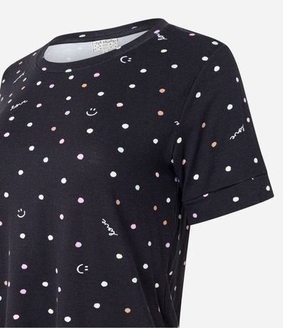 Blusa de Pijama en Viscosa con Estampa de Lunares 6