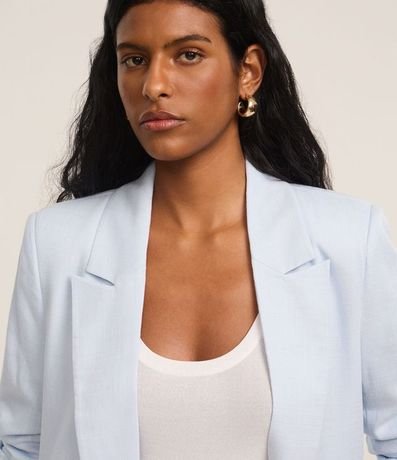 Blazer en Viscolino con Lapelas y Botón Único 3