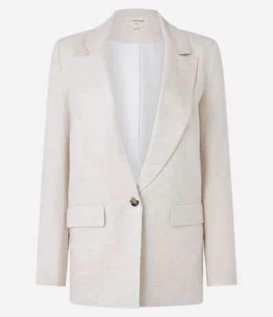 Blazer en Viscolino con Lapelas y Botón Único 10