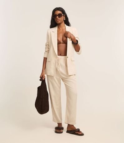 Blazer en Viscolino con Lapelas y Botón Único 4