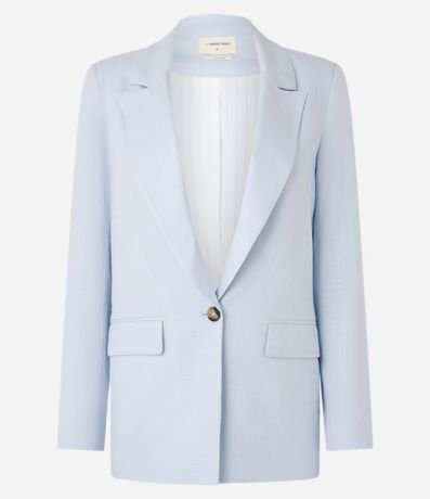 Blazer en Viscolino con Lapelas y Botón Único 6