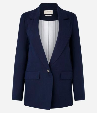 Blazer en Viscolino con Lapelas y Botón Único 5