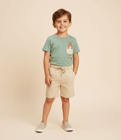 Remera Comfort Infantil con Bolsillo Estampado de Hipopótamo - Talle 1 a 5 años