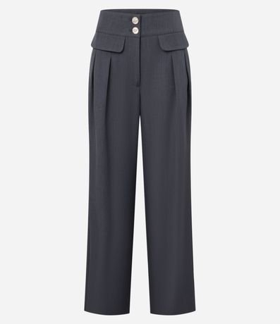 Pantalón Wide Leg Sastrería con Lapelas y Pliegues 6
